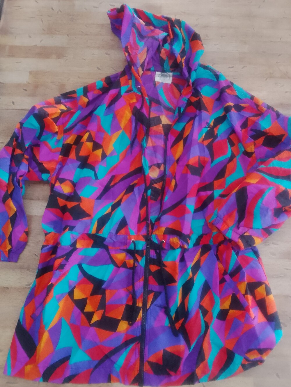 Vngt. 90' Speedo Multicolor Hooded Utility/active Lightweight Jacket Large
